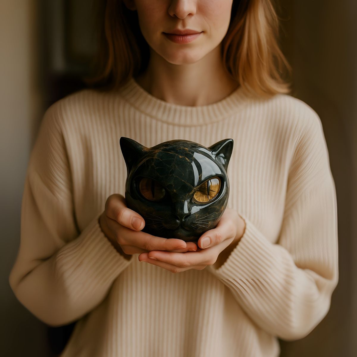 Freya™ | Skulptur av Svart Katt