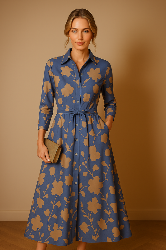 Leidhild™ | Klassisk Skjortekjole med Tidløs Eleganse
