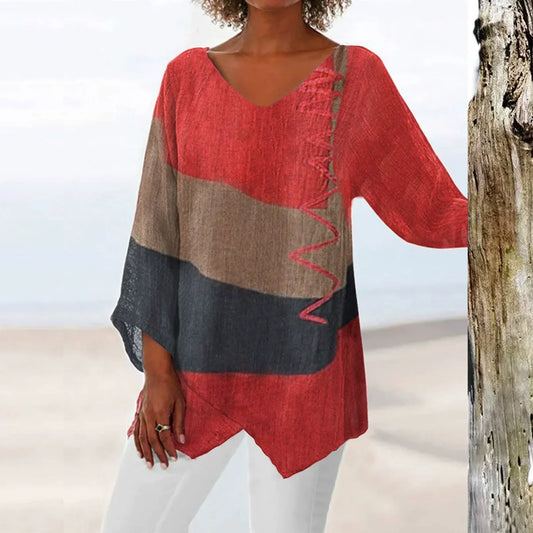 Else™ | Kunstnerisk Bluse med Elegant V-hals