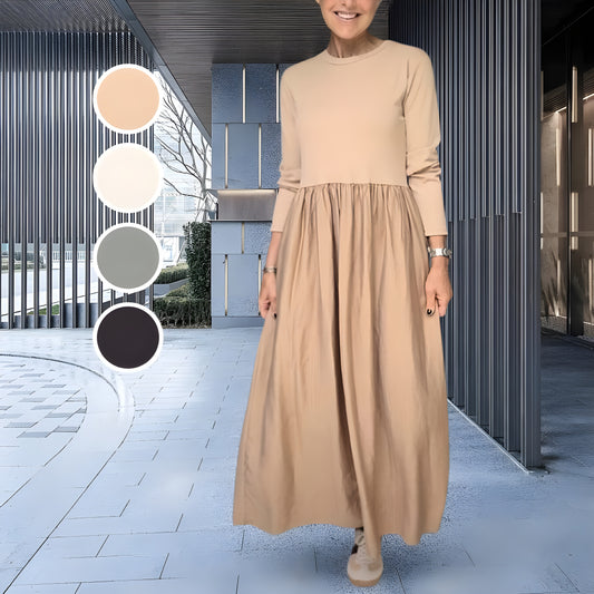 Eline™ | Strikket Midikjole med Lange Ermer